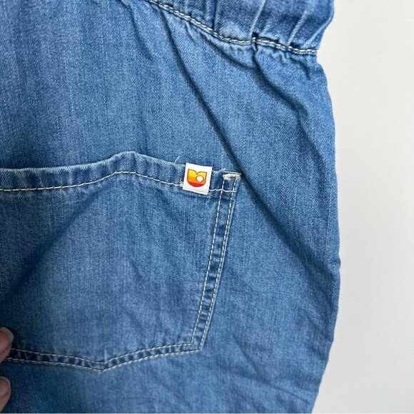 UNIONBAY Juniors Size Small Rosemarie Drapey Denim Romper NEW Blue Tencel Jean - Picture 7 of 12